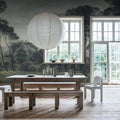 Pine Wood, Blue Mural Wallpaper - room preview 02