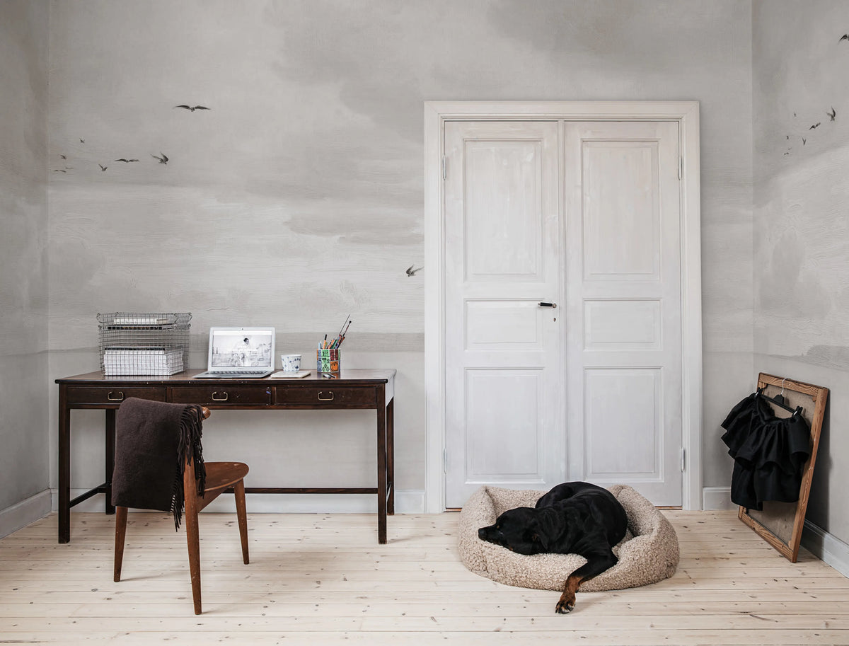 Seabirds, Beige Mural Wallpaper - room preview 02