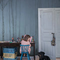 Birch Fog, Blue Mural Wallpaper - room preview 02