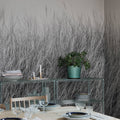 Scandinavian Reed, Black & White Mural Wallpaper - room preview 02