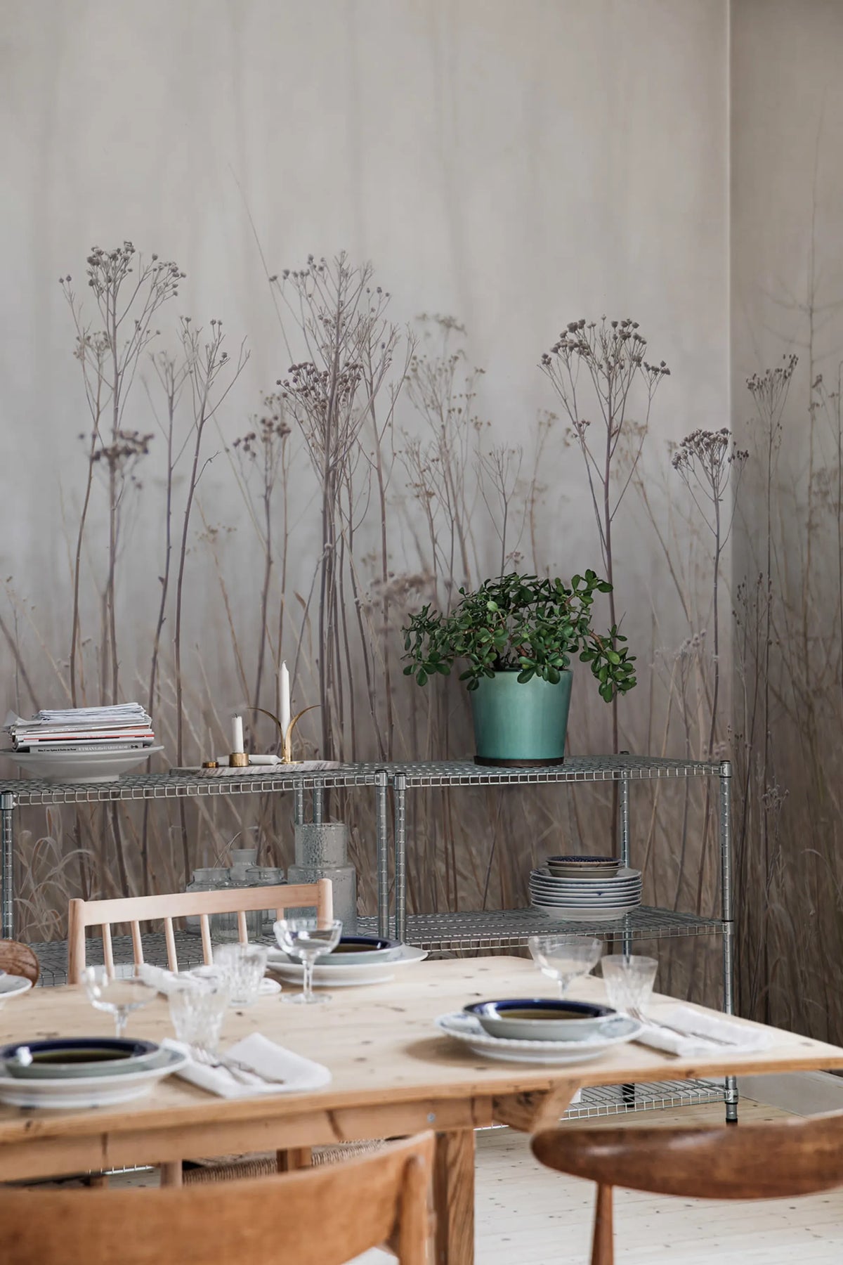Autumn Haze, Beige Mural Wallpaper - room preview 02