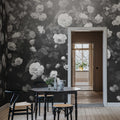 Regal Rose, Black & White Mural Wallpaper - room preview 02
