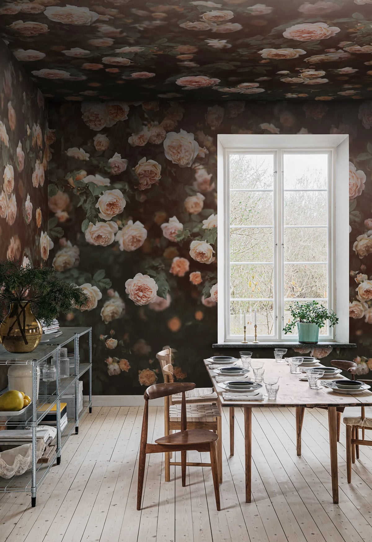 Regal Rose, Apricot Mural Wallpaper - room preview 02