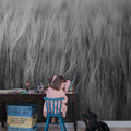 Rye Field, Black & White Mural Wallpaper - room preview 02