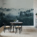 Misty Woodland, Blue Mural Wallpaper - room preview 02