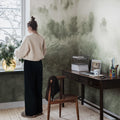 Misty Woodland, Light Green Mural Wallpaper - room preview 02