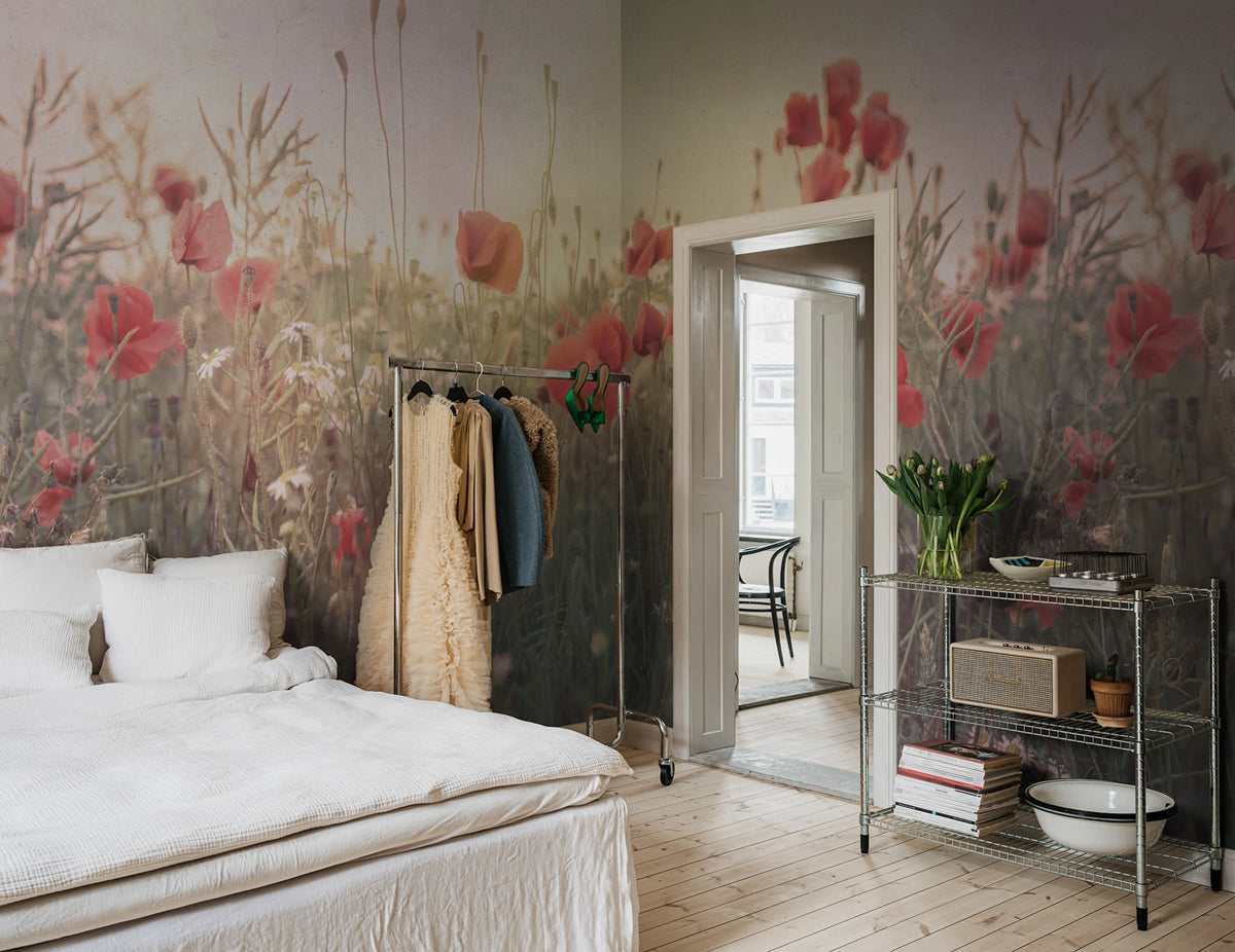 Poppy Field, Dawn Mural Wallpaper - room preview 02