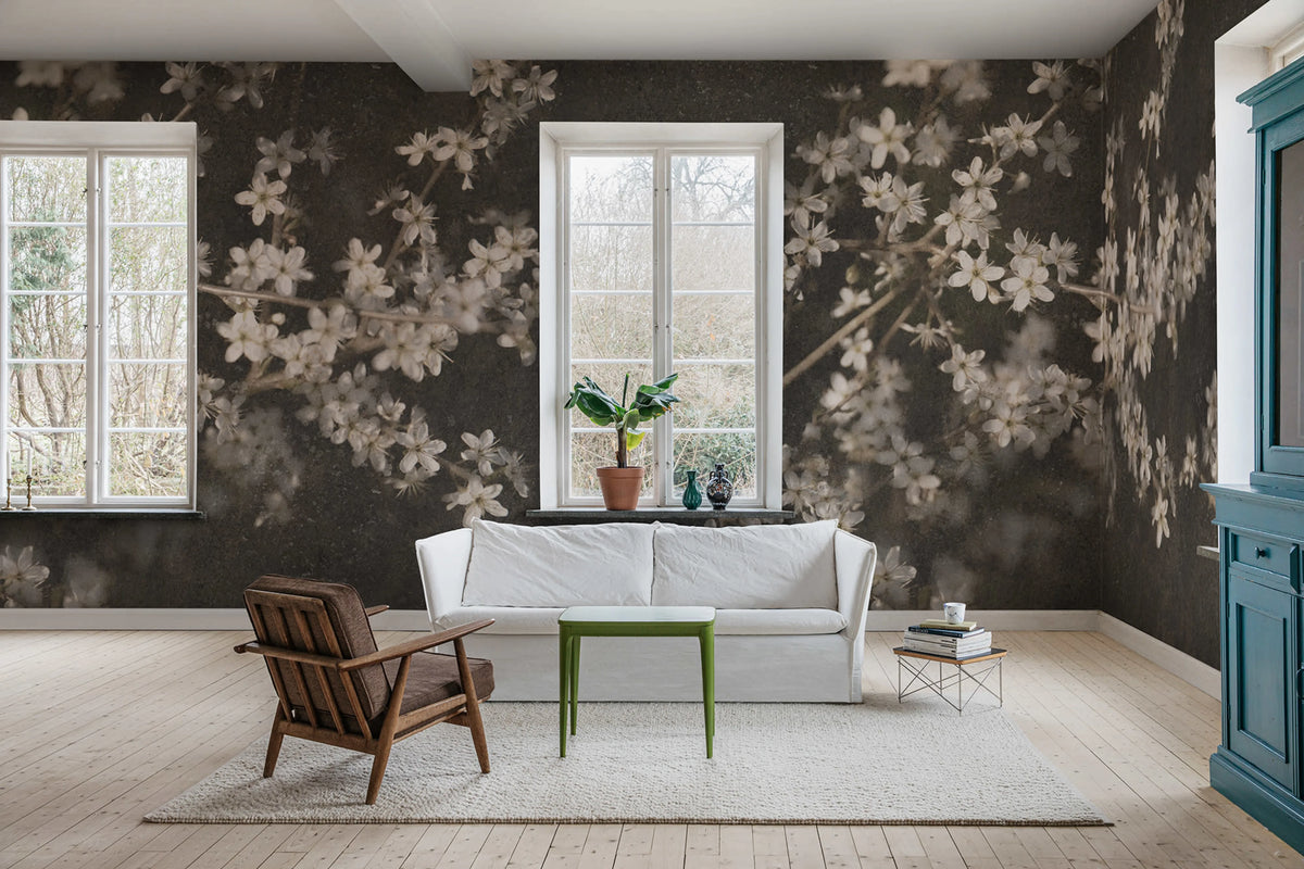 Apple Bloom, Dark Mural Wallpaper - room preview 02