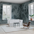 Apple Bloom, Blue Mural Wallpaper - room preview 02