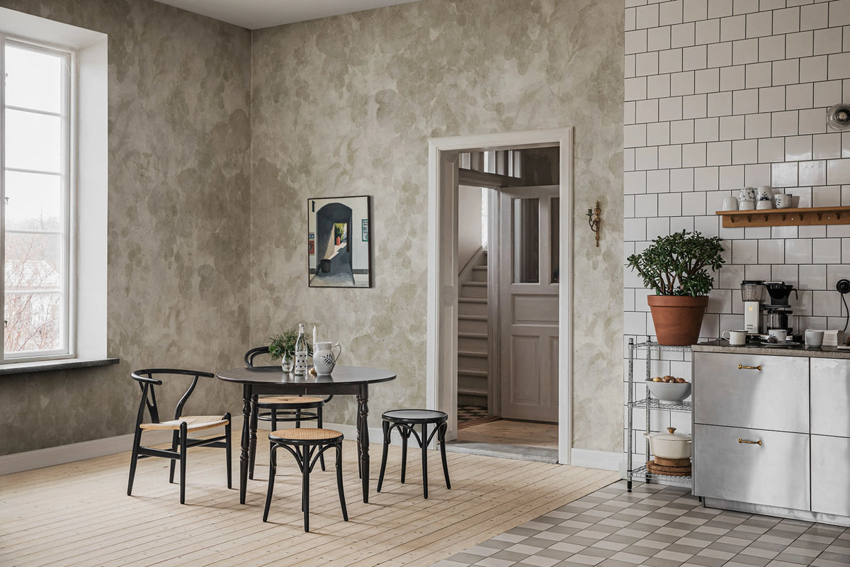 Grapevine Silhouette, Beige Mural Wallpaper - room preview 02