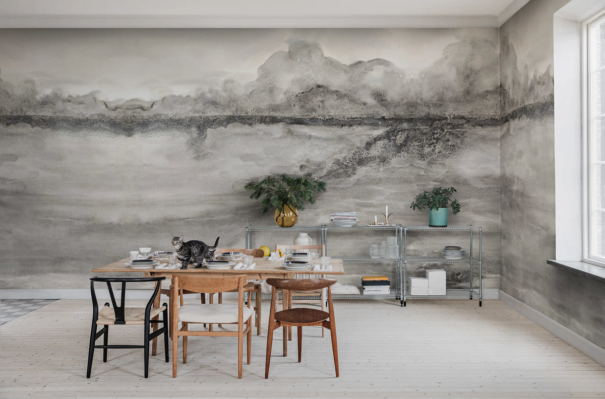 Crystal Water, Gray Mural Wallpaper - room preview 02