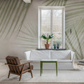 Palm Gaze, Green Mural Wallpaper - room preview 02