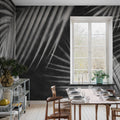 Palm Gaze, Black & White Mural Wallpaper - room preview 02