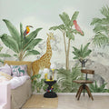 Friends of the jungle, Green Mural Wallpaper - room preview 02