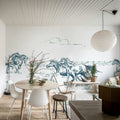 Horses Herd Grand, Blue Mural Wallpaper - room preview 02