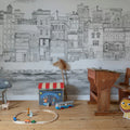 Harbor, Gray Mural Wallpaper - room preview 02