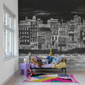 Harbor, Black Mural Wallpaper - room preview 02