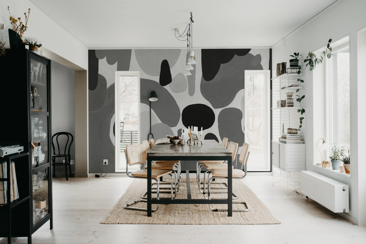 Color Clicks, Gray Mural Wallpaper - room preview 02