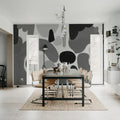 Color Clicks, Gray Mural Wallpaper - room preview 02