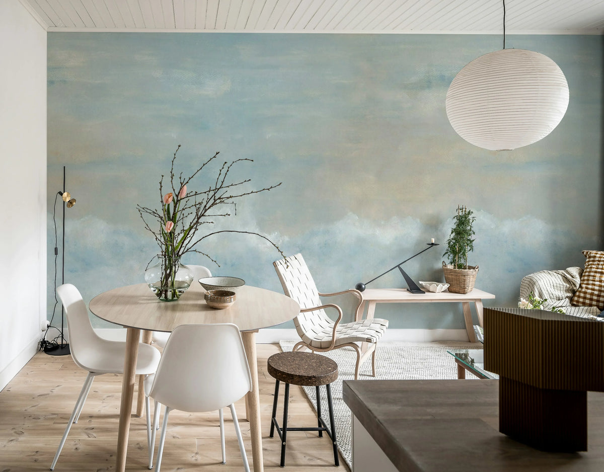 Heavenly Clouds, Blue Mural Wallpaper - room preview 02