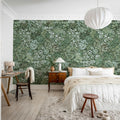 Floral Garden, Green Mural Wallpaper - room preview 02