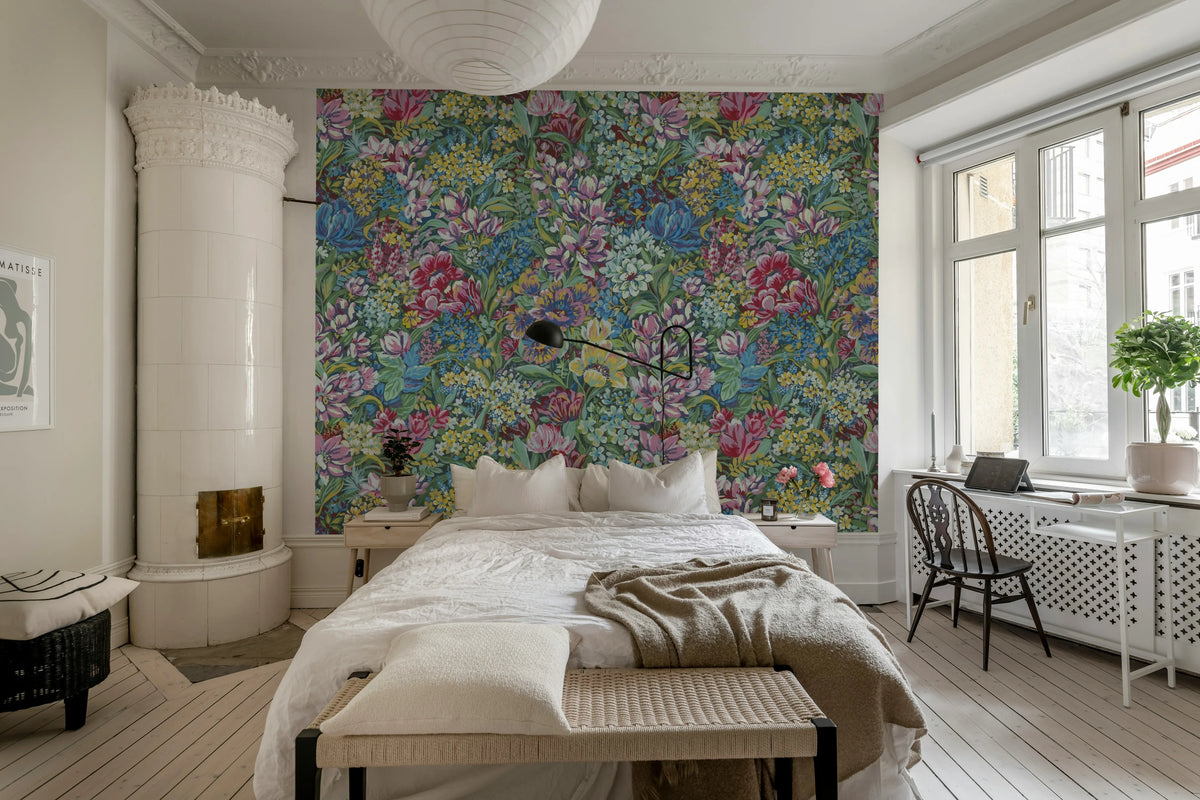 Floral Garden, Summer Mural Wallpaper - room preview 02