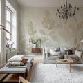 Happy Plants, Beige Mural Wallpaper - room preview 02