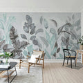 Happy Plants, Blue Mural Wallpaper - room preview 02