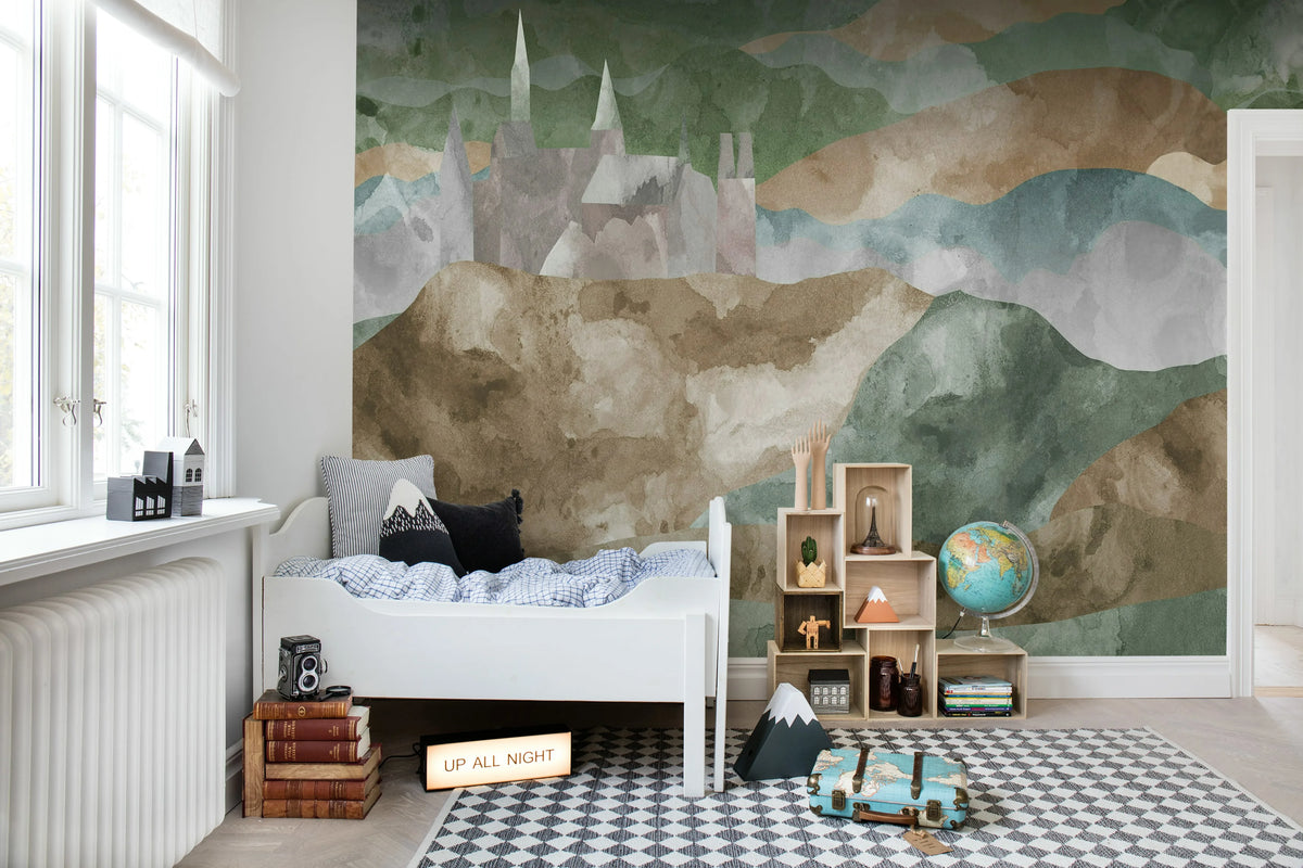 Cliff Castle, Pastel Mural Wallpaper - room preview 02