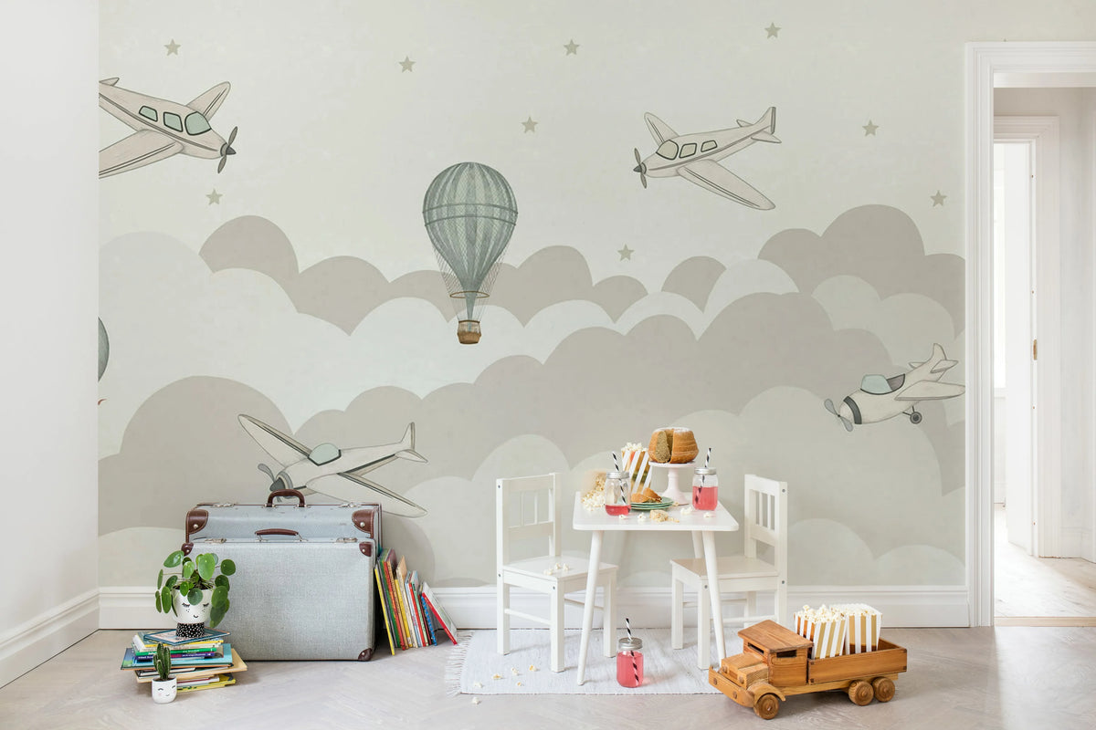 Fly Away, Pastel Mural Wallpaper - room preview 02
