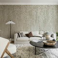 Draped Blossoms, Beige Mural Wallpaper - room preview 02