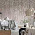 Draped Blossoms, Pink Mural Wallpaper - room preview 02