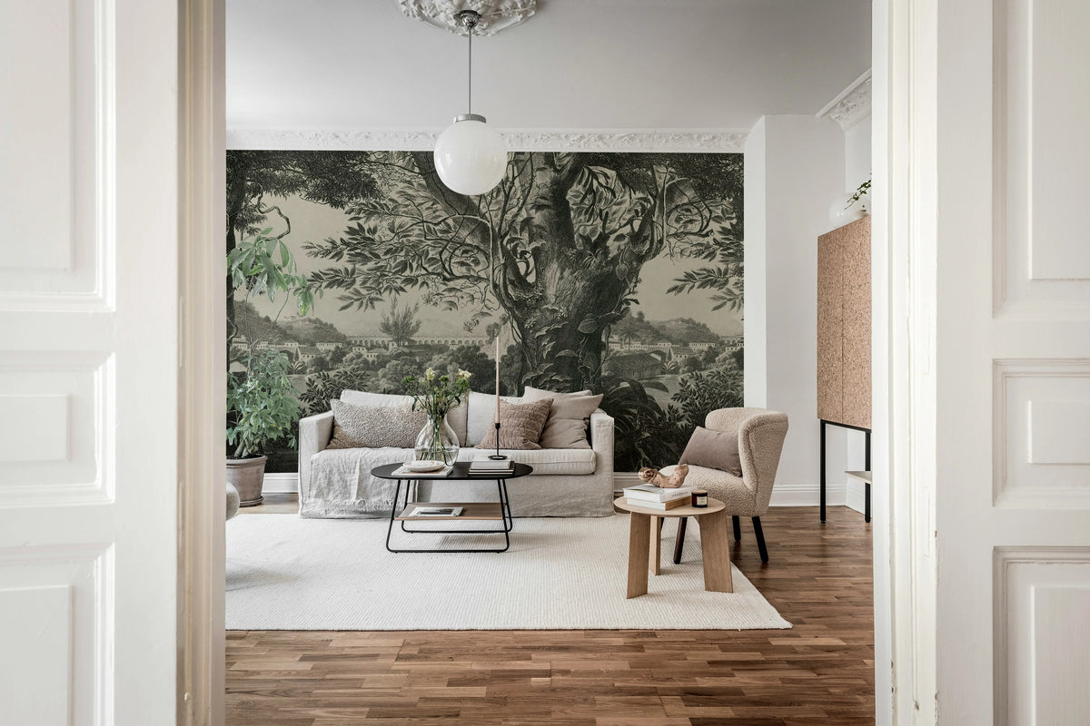 Mirage Repeatable, Vintage Mural Wallpaper - room preview 02