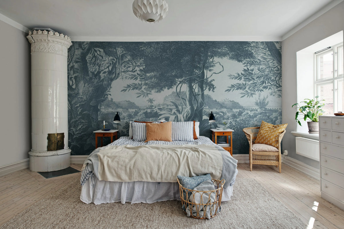 Mirage Repeatable, Blue Mural Wallpaper - room preview 02