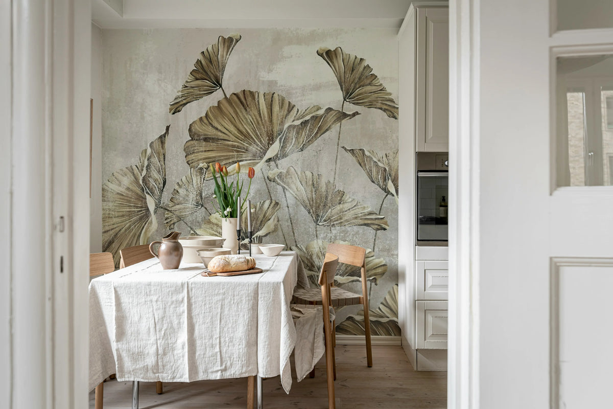 Flower Petals, Vintage Mural Wallpaper - room preview 02