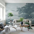 Vintage Tree, Blue Mural Wallpaper - room preview 02