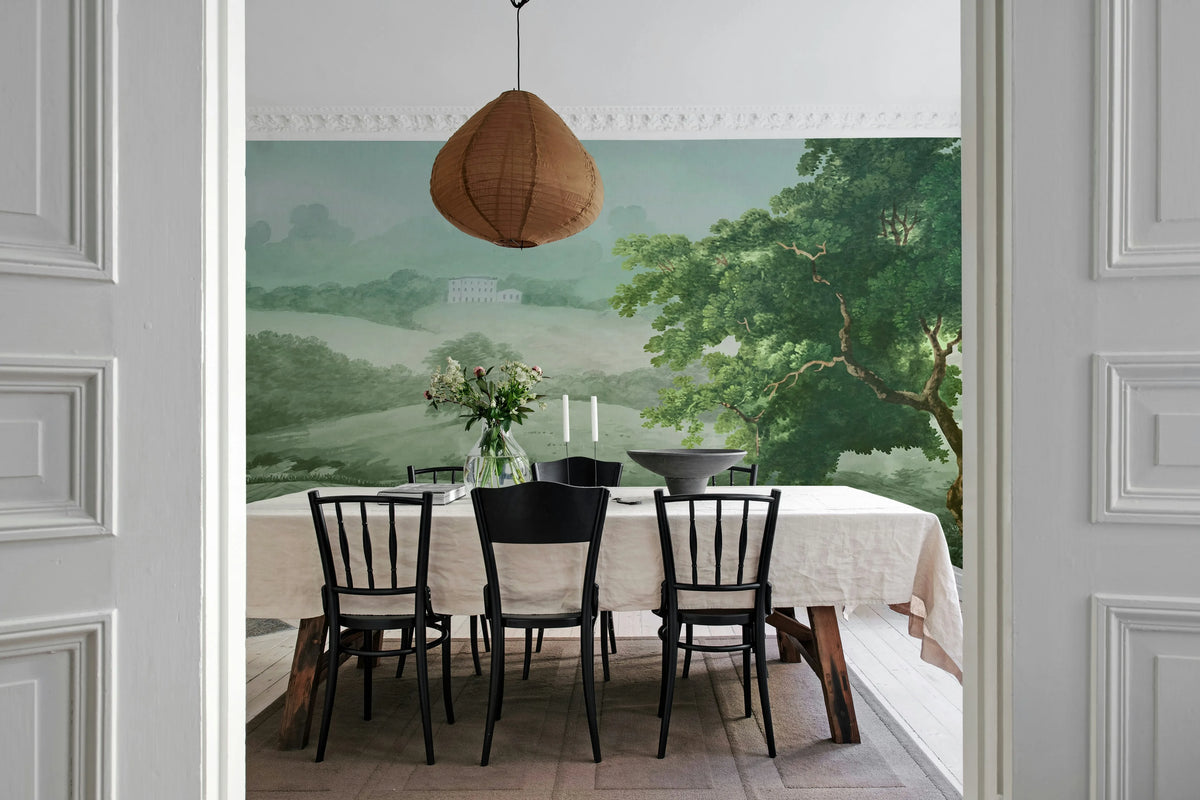 Vintage Tree, Green Mural Wallpaper - room preview 02