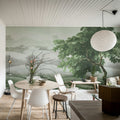 Vintage Tree, Soft Green Mural Wallpaper - room preview 02