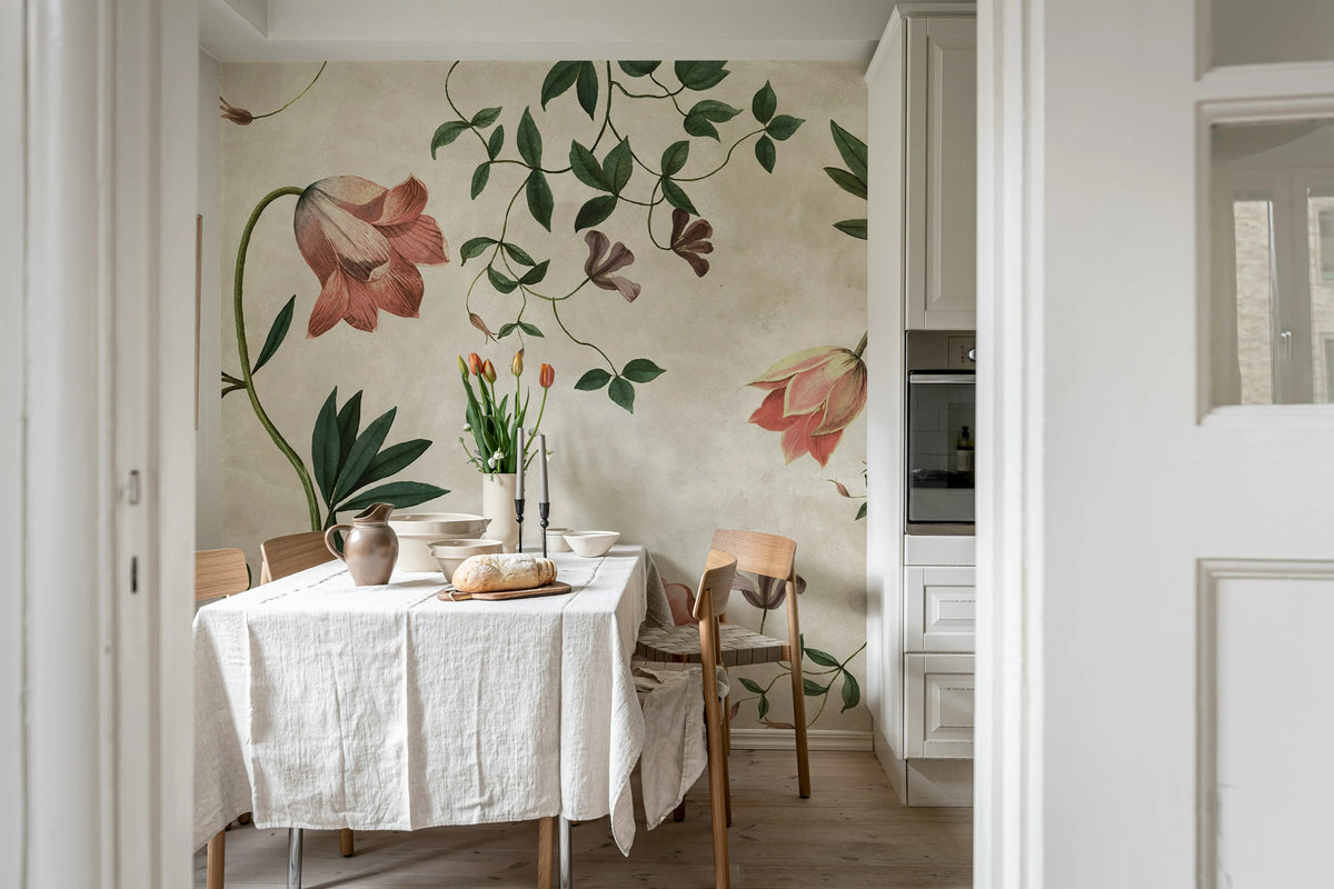 Romantic Garden, Pink Mural Wallpaper - room preview 02