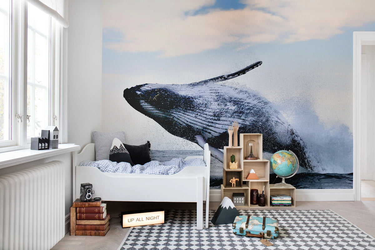 Whale Song Mural Wallpaper - room preview 02