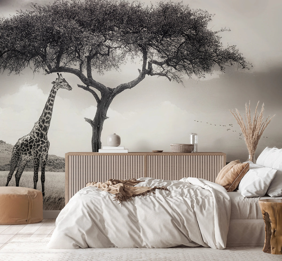 Peaceful Savannah Mural Wallpaper - room preview 02