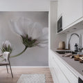 White Flower Mural Wallpaper - room preview 02