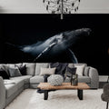 Black Whale Mural Wallpaper - room preview 02
