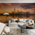 Sunset Skyline Mural Wallpaper - room preview 02
