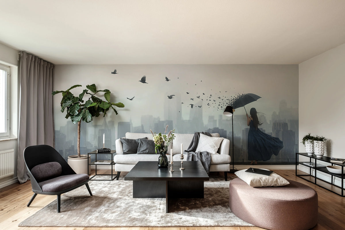 Rain Bird Mural Wallpaper - room preview 02