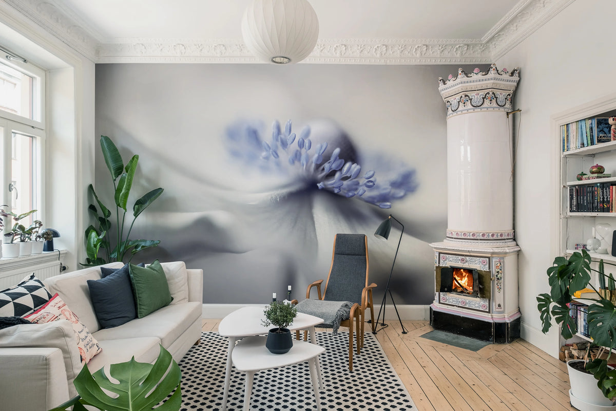 Blue Pastil Mural Wallpaper - room preview 02