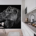 Lion Duo Mural Wallpaper - room preview 02