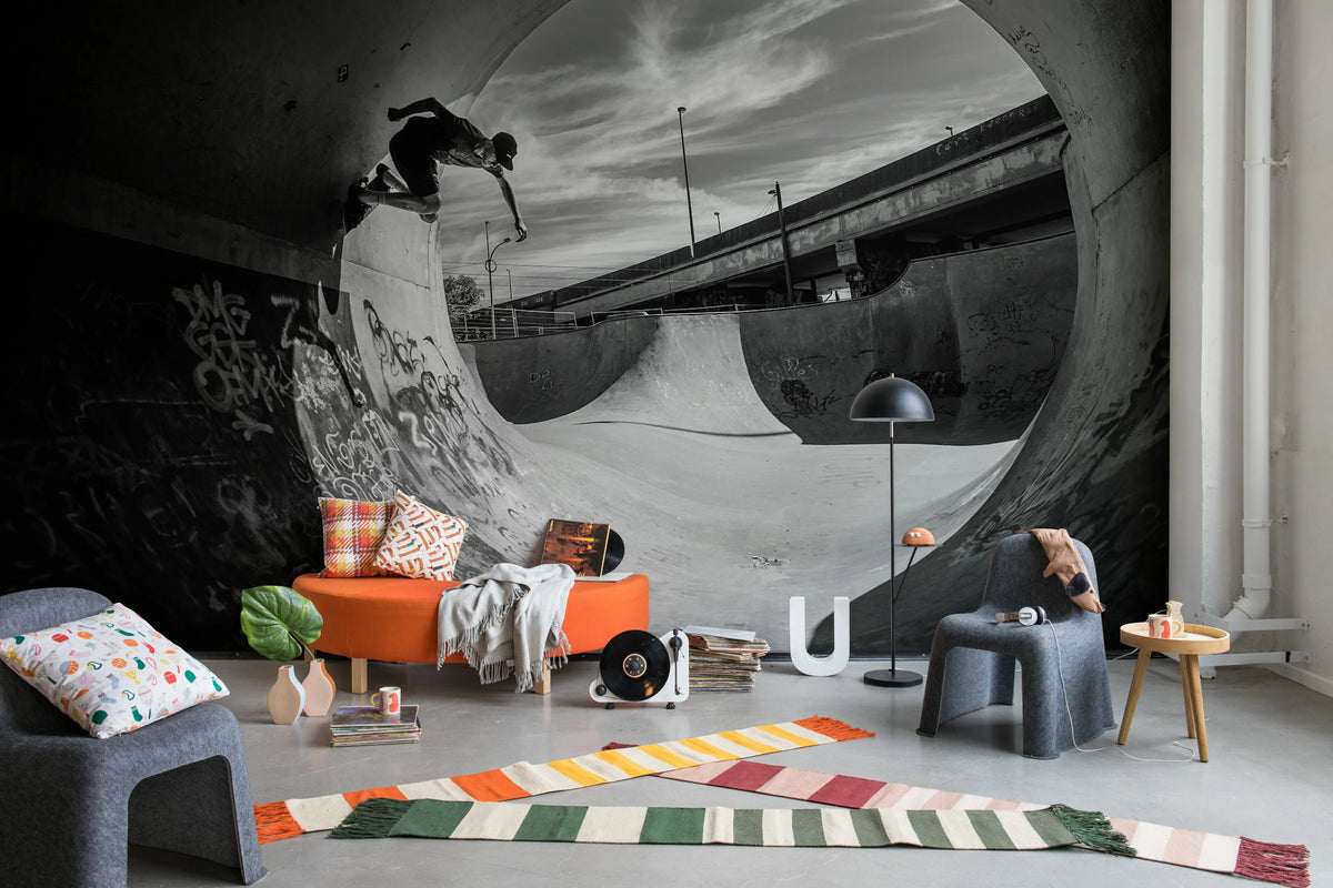 Skate Tunnel Mural Wallpaper - room preview 02