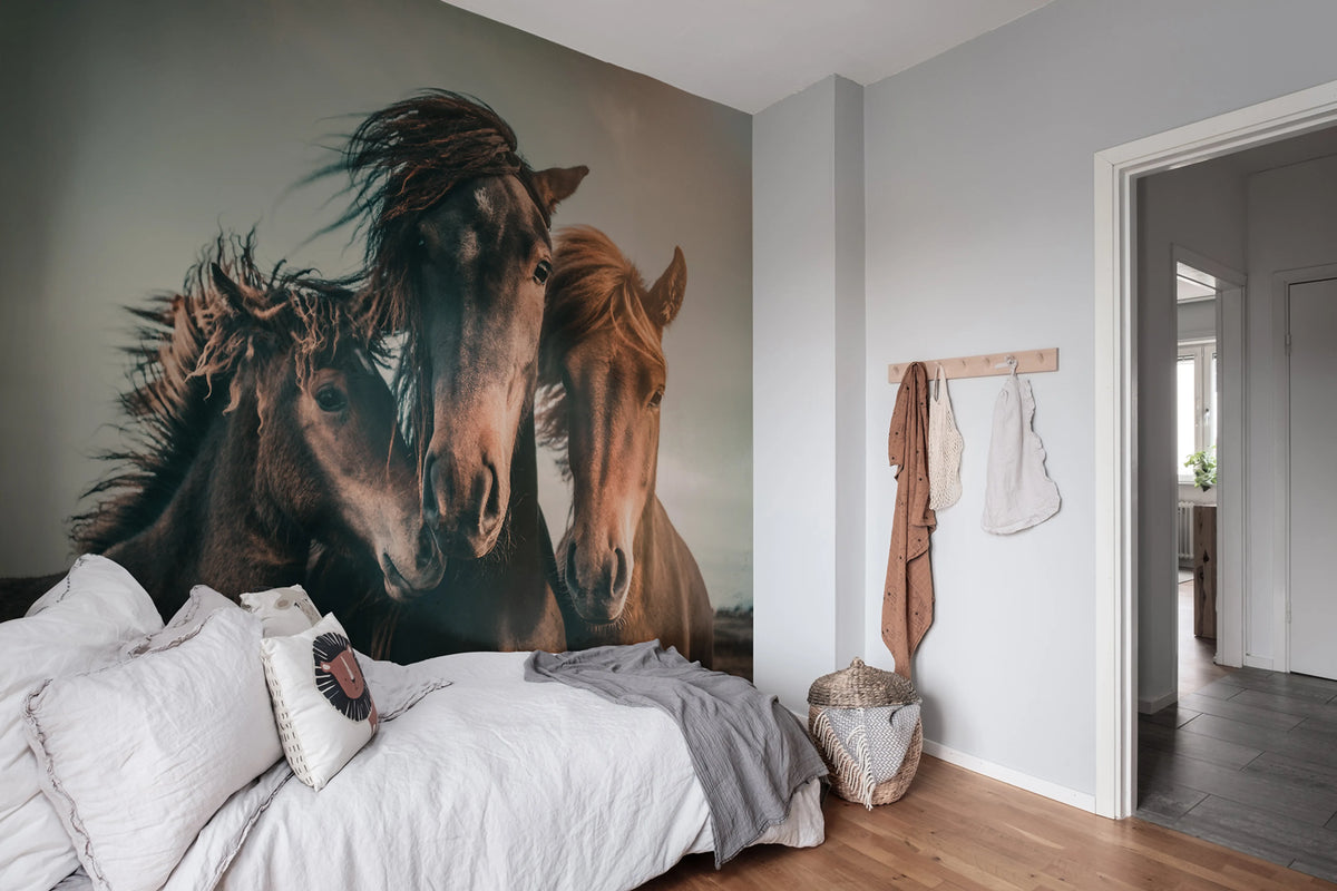 Three Horses Mural Wallpaper - room preview 02