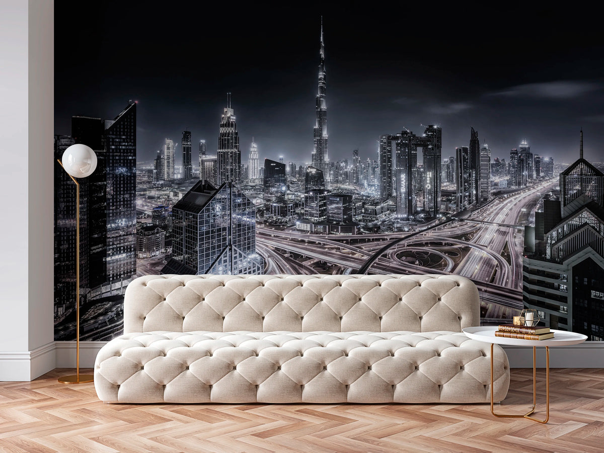 Sparkling City Lights Mural Wallpaper - room preview 02